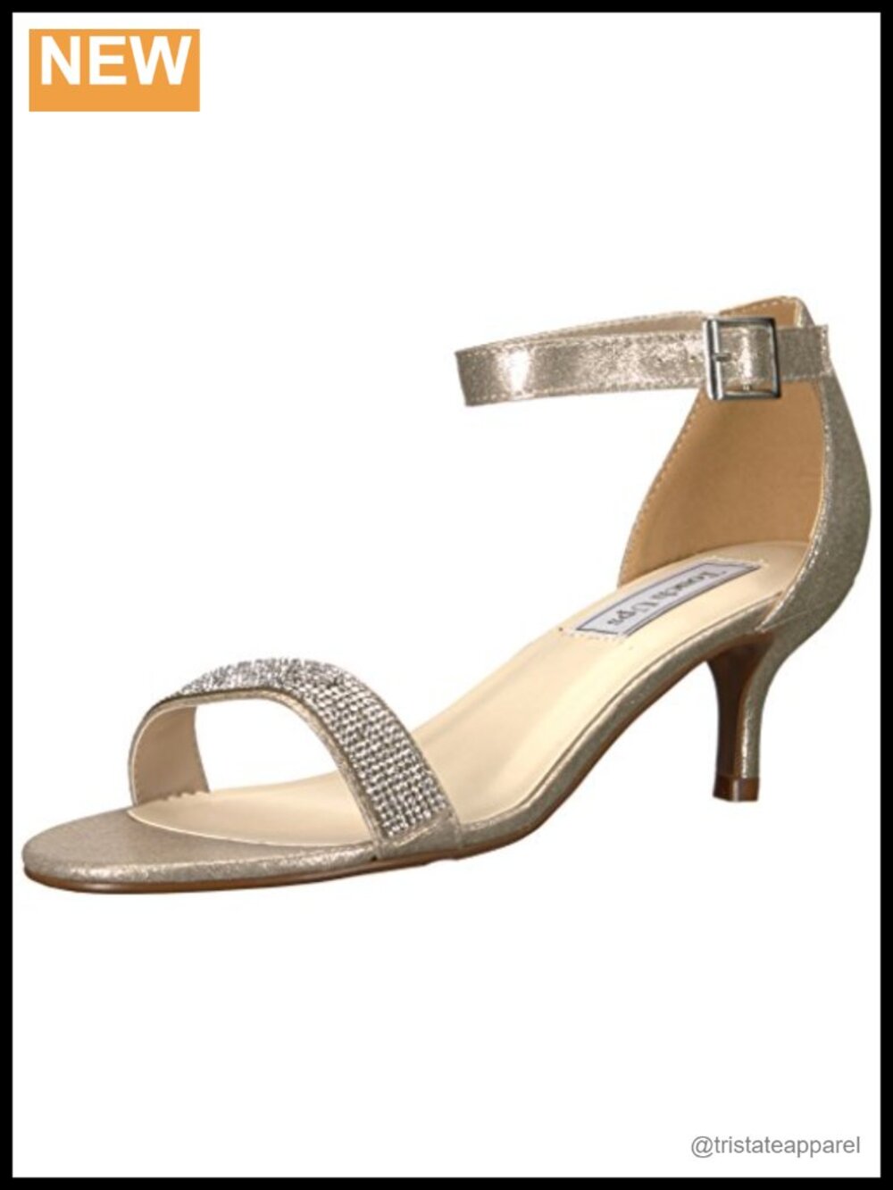 Touch Ups Isadora Rhinestone Jeweled Ankle Strap Heeled Sandal